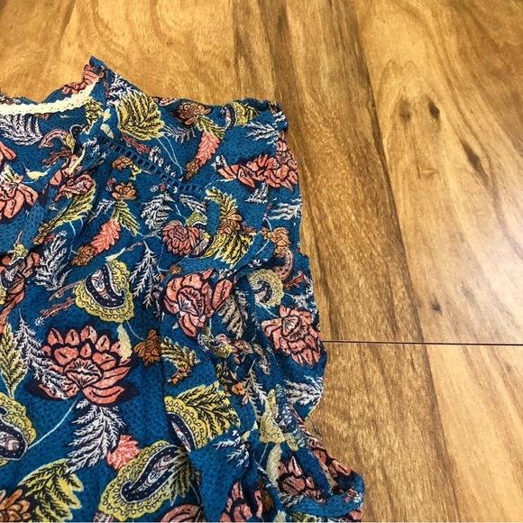 Knox Rose Womens Blue Shirt Size XL Sleeveless Tank Floral Paisley Blouse - Picture 4 of 8